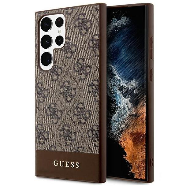 GUESS futerał do SAMSUNG S24 Ultra GUHCS24LG4GLBR (4G Bottom Stripe) brązowy