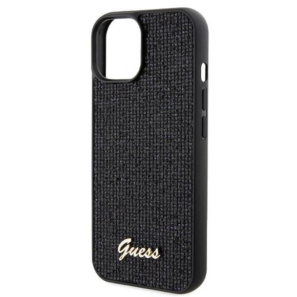 GUESS futerał do IPHONE 15 GUHCP15SPMSDGSK (Disco Script Metal) czarny
