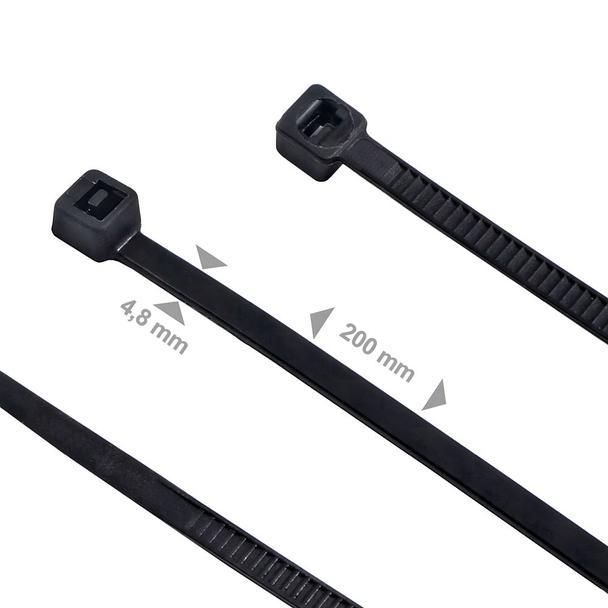 Opaski zaciskowe "Trytytki" 4,8 x 200 mm 100 sztuk RC-K-1296 czarne