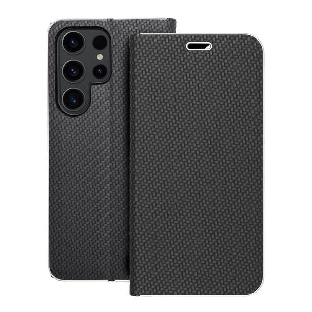 Etui z klapką na Samsung S23 ULTRA Luna Book Carbon czarne