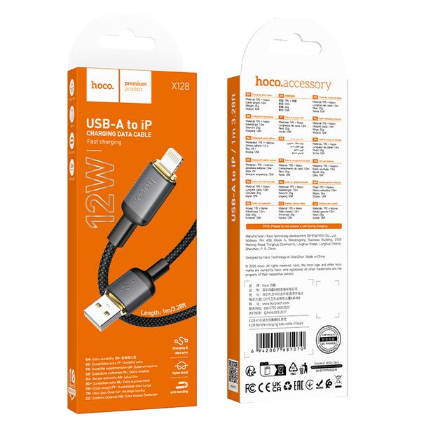 Kabel USB A do Lightning Hoco 2,4A 1 m X128 Benefit czarny