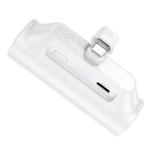 Powerbank Hoco 3000 mAh z wbudowanym złączem Lightning J147 biały