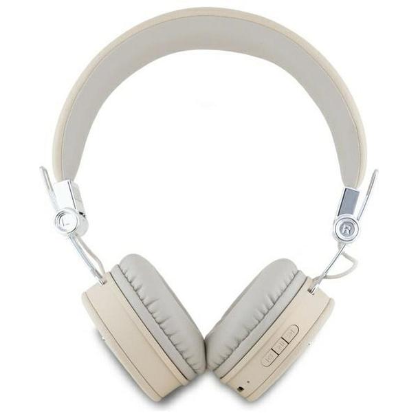 GUESS słuchawki bezprzewodowe bluetooth nagłowne ENC GUBH70PGTSPSE (Grained Classic Round Shape) beżowe