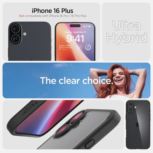 SPIGEN futerał ULTRA HYBRID do IPHONE 16 Plus matte black