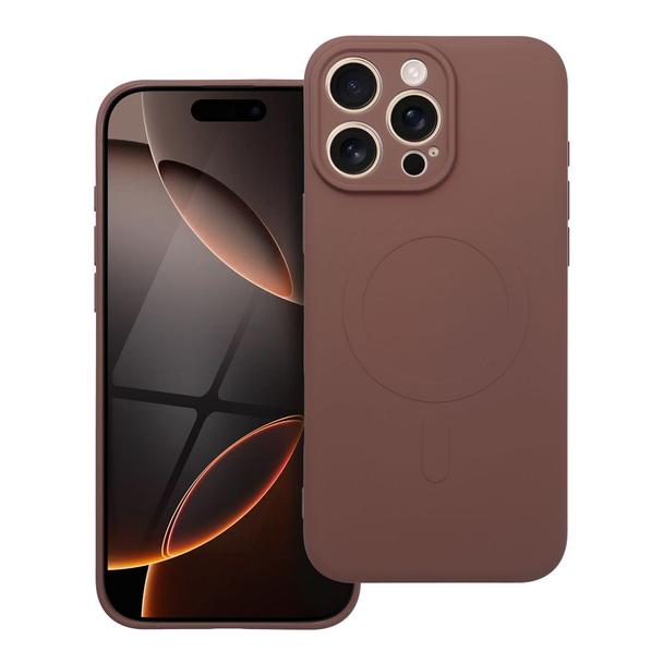 Futerał do iPhone 16 PRO MAX Silicone Mag Cover zgodny z MagSafe brązowy