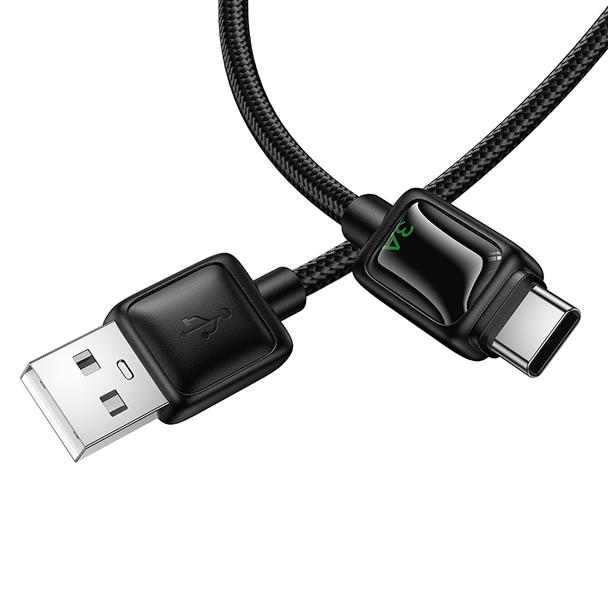 Kabel USB A do USB C Hoco 3A 1,2 m z LCD U146 czarny