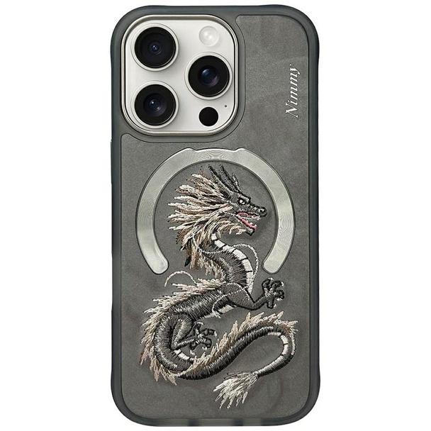NIMMY futerał DRAGON kompatybilny z MagSafe do IPHONE 16 Pro szary