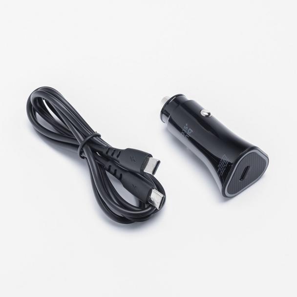 Ładowarka samochodowa Blue Star USB C QC3.0 PD AFC 3A 20W + kabel USB C do USB C czarna