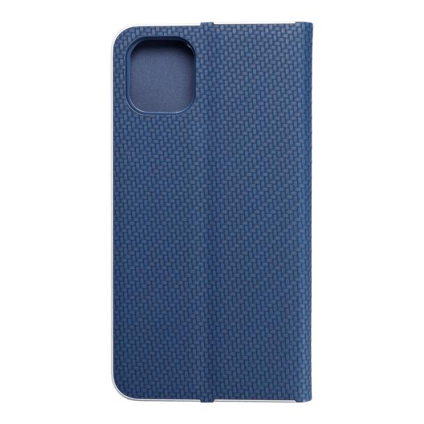 Etui z klapką na iPhone 11 Luna Book Carbon niebieskie