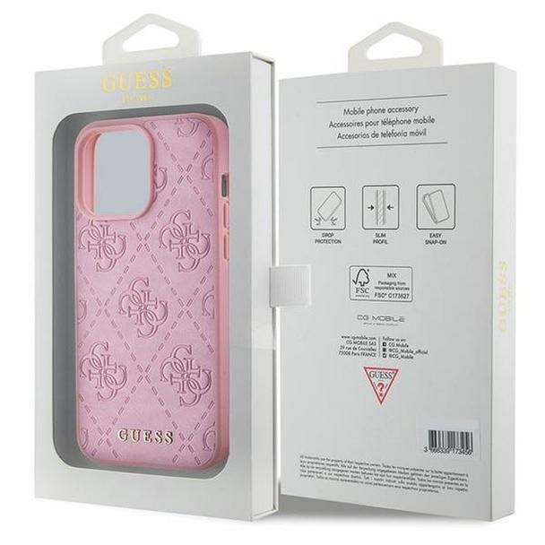 GUESS futerał do IPHONE 15 Pro GUHCP15LP4EPMP (Quilted 4G Classic) różowy