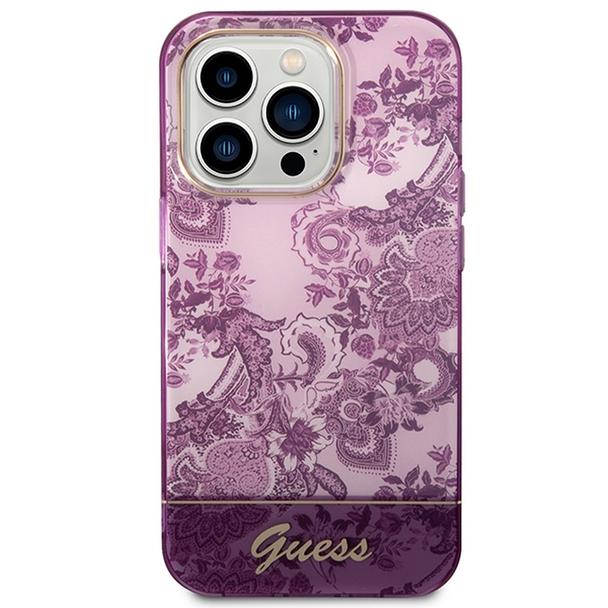 GUESS futerał do IPHONE 14 Pro GUHCP14LHGPLHF (IML Electro Cam TDJ) fuksja