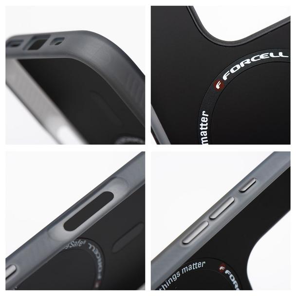 Etui na Samsung S25 Forcell F-Protect Levels Dual Layer 4D technology zgodne z MagSafe Military Drop-Test cyber grey