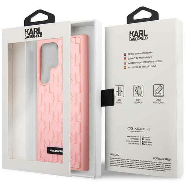 KARL LAGERFELD futerał do SAMSUNG S23 Ultra KLHCS23LRUPKLPP (Rubber Mono Logo Plate) różowy