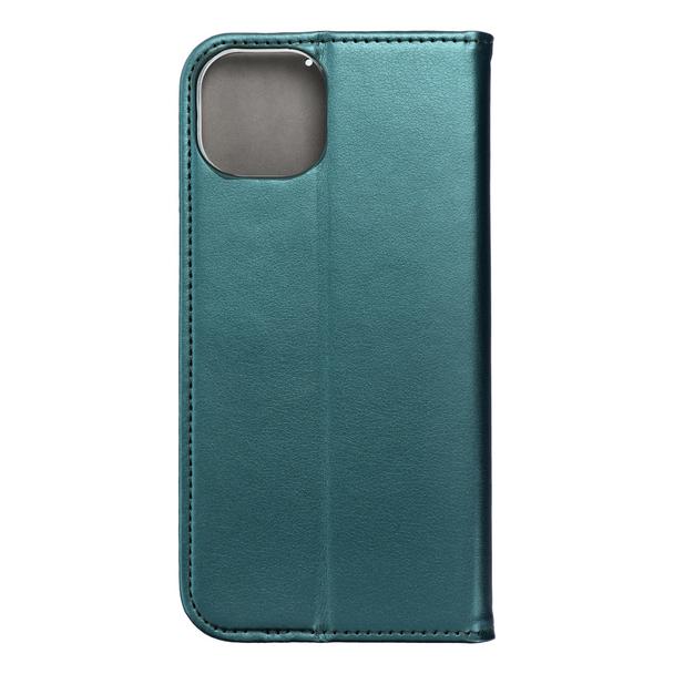 Etui z klapką na iPhone 15 PLUS Smart Magneto ciemnozielone