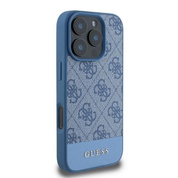 GUESS futerał do IPHONE 16 Pro GUHCP16LG4GLBL (4G PU Bottom Stripe) niebieski