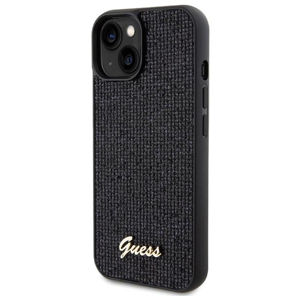 GUESS futerał do IPHONE 15 GUHCP15SPMSDGSK (Disco Script Metal) czarny