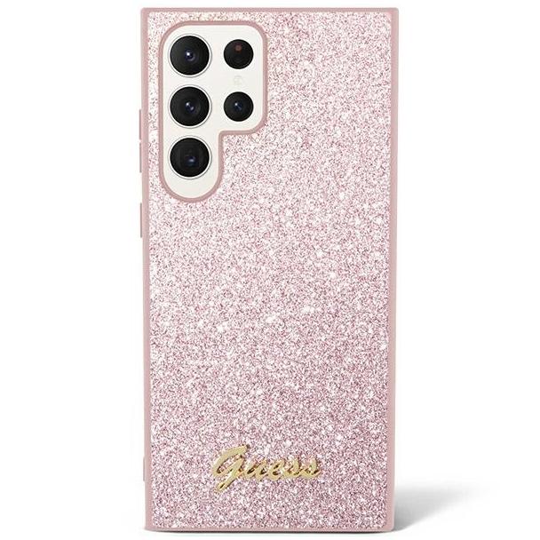 GUESS futerał do SAMSUNG S24 Ultra GUHCS24LHGGSHP (Glitter Script) różowy