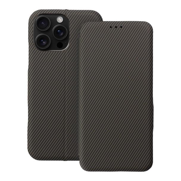 Etui z klapką na iPhone 16 PRO MAX Folio Side Magnet brązowe
