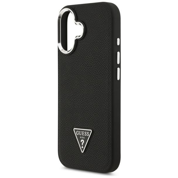 GUESS futerał do IPHONE 17 kompatybilny z MagSafe GUHMP17SPGTSPSK (Grained PU Triangle Logo) czarny