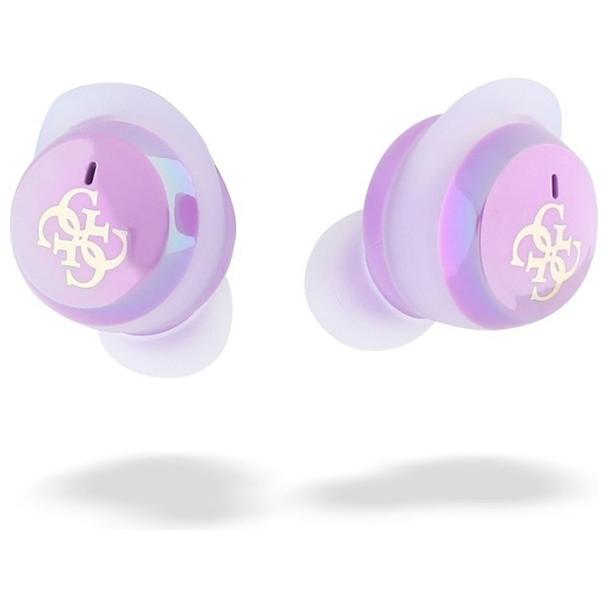 GUESS słuchawki bezprzewodowe bluetooth TWS GUTWSJ144ESU (Mini Iridescent 4G Printed Logo) fioletowe