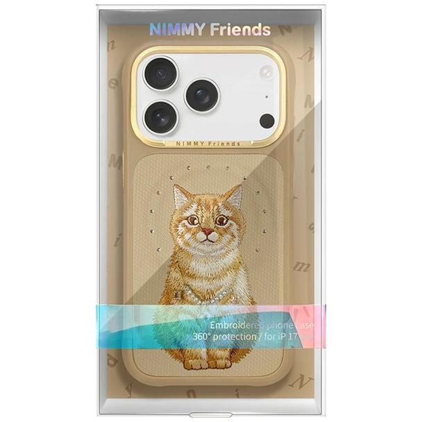 NIMMY futerał LUCKY FASHION CAT kompatybilny z MagSafe do IPHONE 18 Pro/17 Pro brązowy