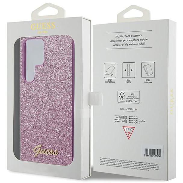 GUESS futerał do SAMSUNG S24 Ultra GUHCS24LHGGSHU (Glitter Script) fioletowy