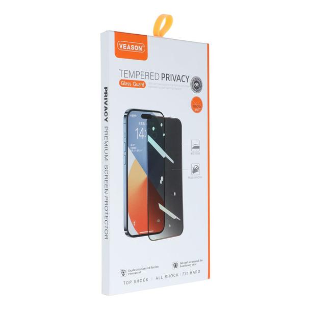 Szkło Hartowane 6D do iPhone 18 - Pro Veason Privacy Glass czarne