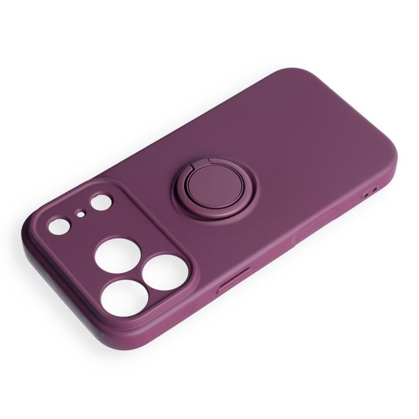 Etui na iPhone 18 Pro / 17 Pro Silicone Ring dark cherry