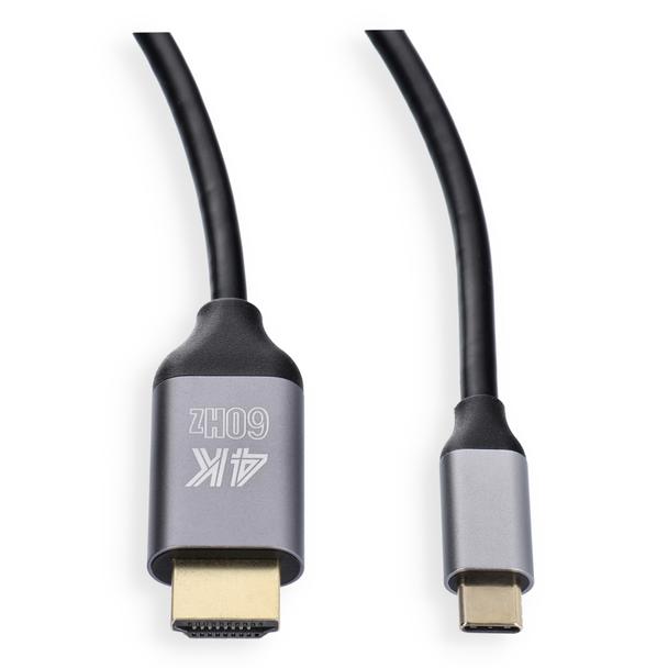Kabel USB C do HDMI Blue Star 4K 60Hz - High Speed, HDR, ARC, Ethernet, 2 m czarny