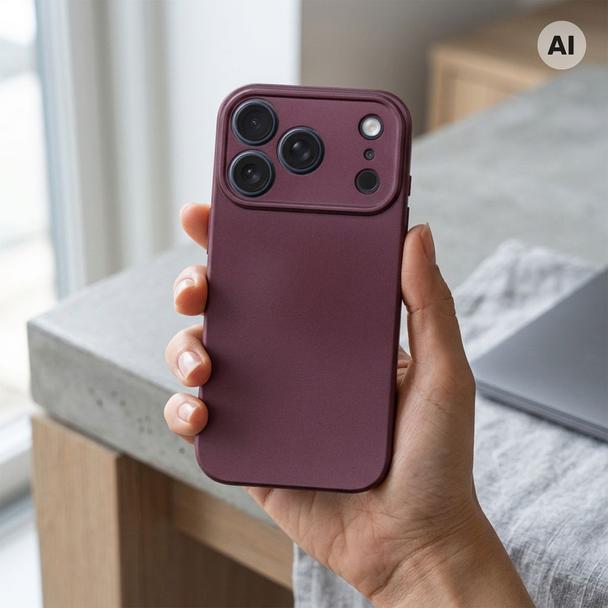 Etui na iPhone 18 Pro / 17 Pro Metallic burgundowy