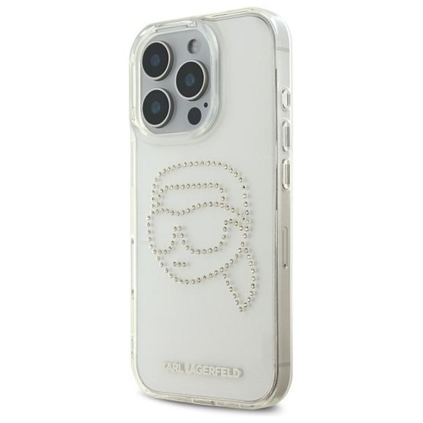 KARL LAGERFELD futerał do IPHONE 16 Pro KLHCP16LHKHDCELT (IML Rhinestones K Head) transparent