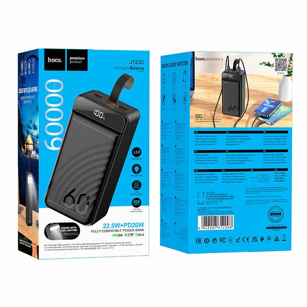 Powerbank Hoco 60000 mAh QC PD 3A 22,5W J123C czarny