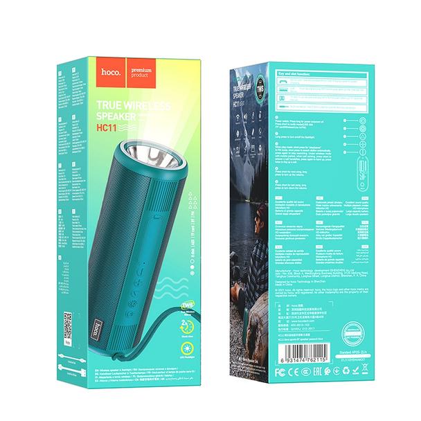 Głośnik bluetooth z latarką 2 x 15W 2h Hoco HC11 peacock niebieski