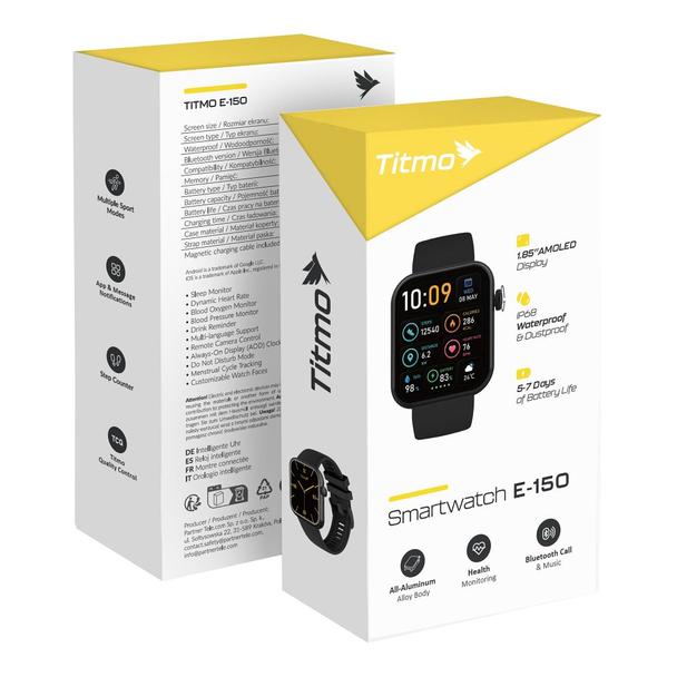 Smartwatch TITMO E-150 (AMOLED, bluetooth call) czarny 0INT