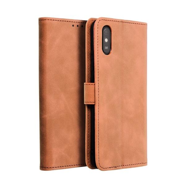 Etui z klapką na Xiaomi Redmi 9AT / Redmi 9A Tender Book brązowe