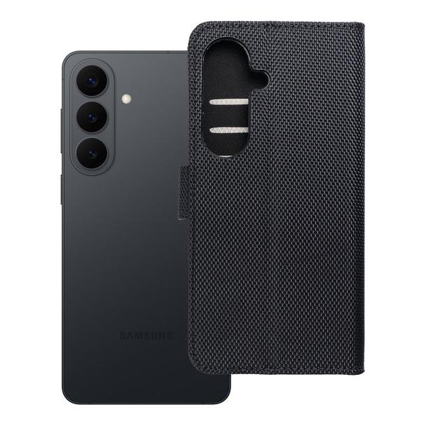 Etui z klapką na Samsung S26 4Card RFID antykradzieżowe tech fabric czarne