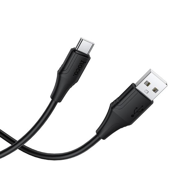 Kabel USB A do USB C Hoco 3A silikonowy 1 m X124 czarny