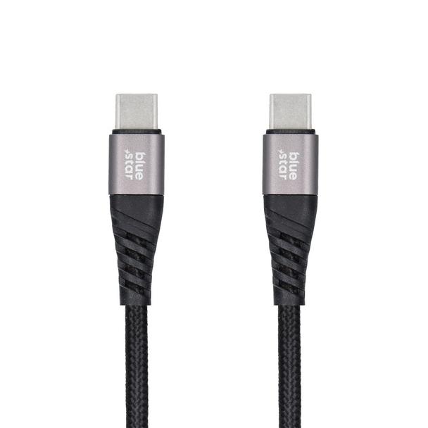 Kabel USB C do USB C Blue Star 3A 60W PD QC4.0 z oplotem 1,2 m TFK-DC-003 czarny