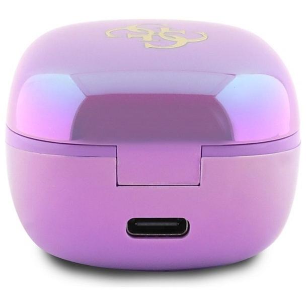 GUESS słuchawki bezprzewodowe bluetooth TWS GUTWSJ144ESU (Mini Iridescent 4G Printed Logo) fioletowe