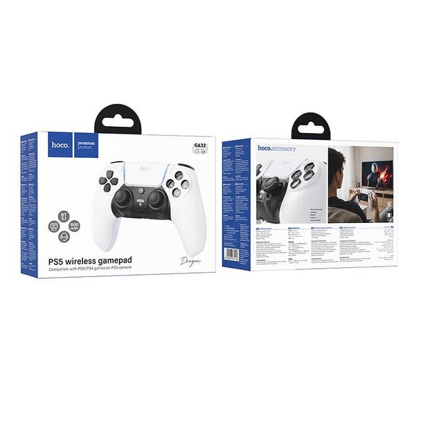 Pad bezprzewodowy do PS5 kompatybilny z grami PS5/PS4 Hoco GA32 biały