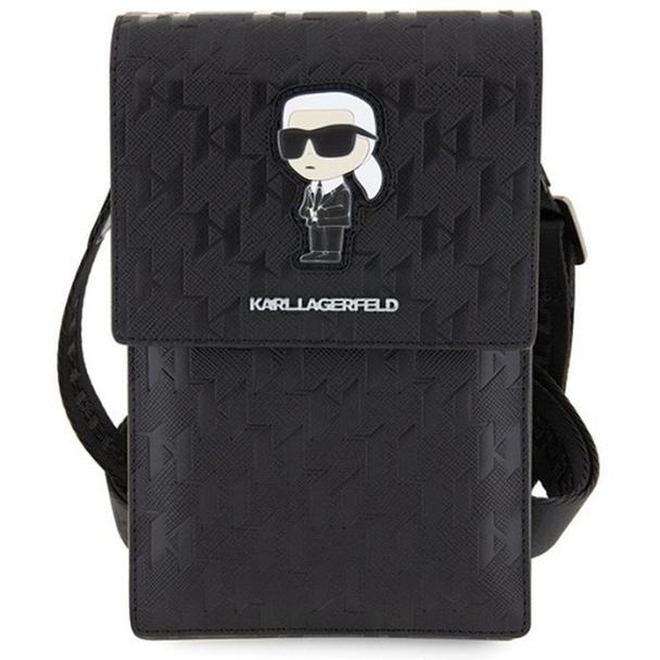 KARL LAGERFELD torebka uniwersalna na telefon KLWBSAKHPKK (Saffiano Mono Ikonik) czarny