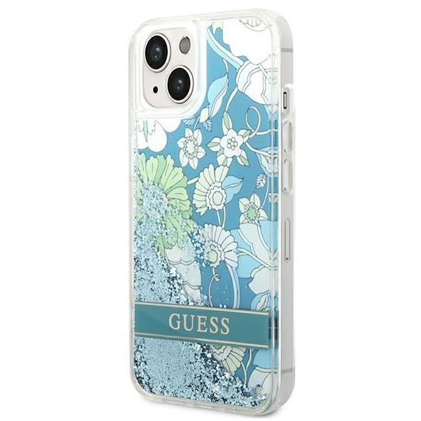 GUESS futerał do IPHONE 13 / 14 / 15 GUHCP14SLFLSN (Flower Liquid Glitter) zielony