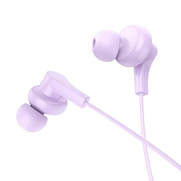 Słuchawki przewodowe douszne USB C Hoco M114 fioletowe