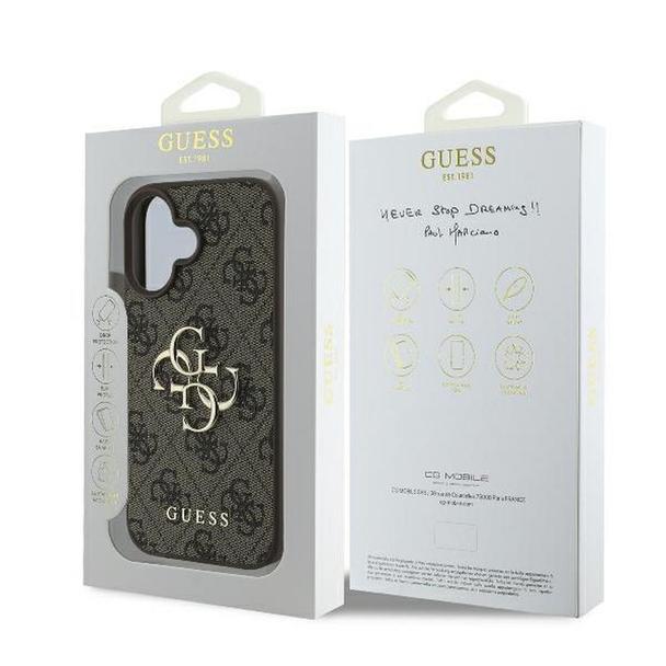 GUESS futerał do IPHONE 16 Plus GUHCP16M4GMGBR (4G PU Big Logo) brązowy