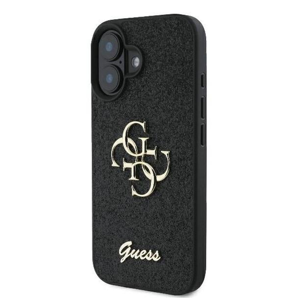 GUESS futerał do IPHONE 16 Plus GUHCP16MHG4SGK (Fixed Glitter Big 4G) czarny