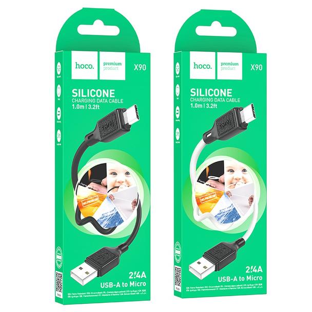 Kabel USB A do Micro USB Hoco 2,4A 1 m X90 biały