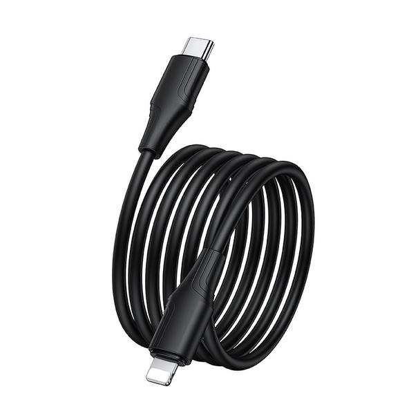 Kabel USB C do Lightning Hoco 27W silikonowy 1 m X124 czarny