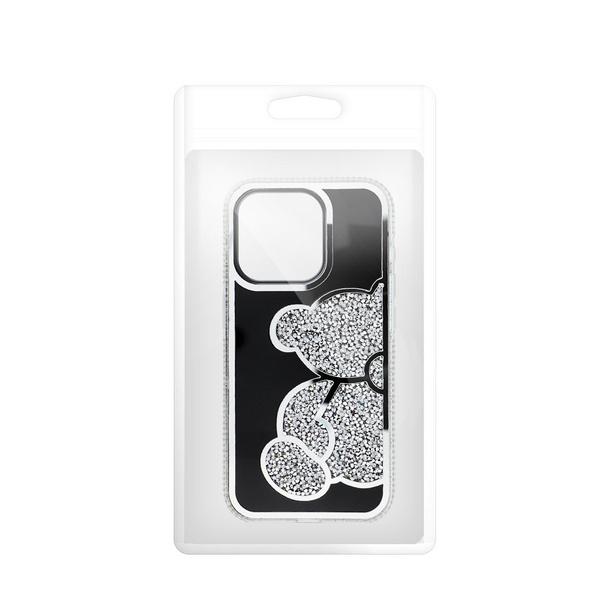 Futerał do iPhone 15 Teddy Bear srebrny