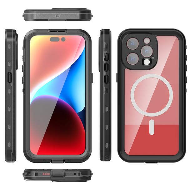 Futerał do iPhone 15 PRO MAX Shellbox DOT wodoodporny zgodny z MagSafe czarny