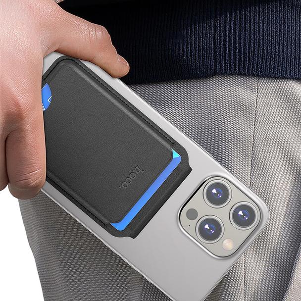 Portfel magnetyczny na karty Hoco zgodny z MagSafe GT3 czarny